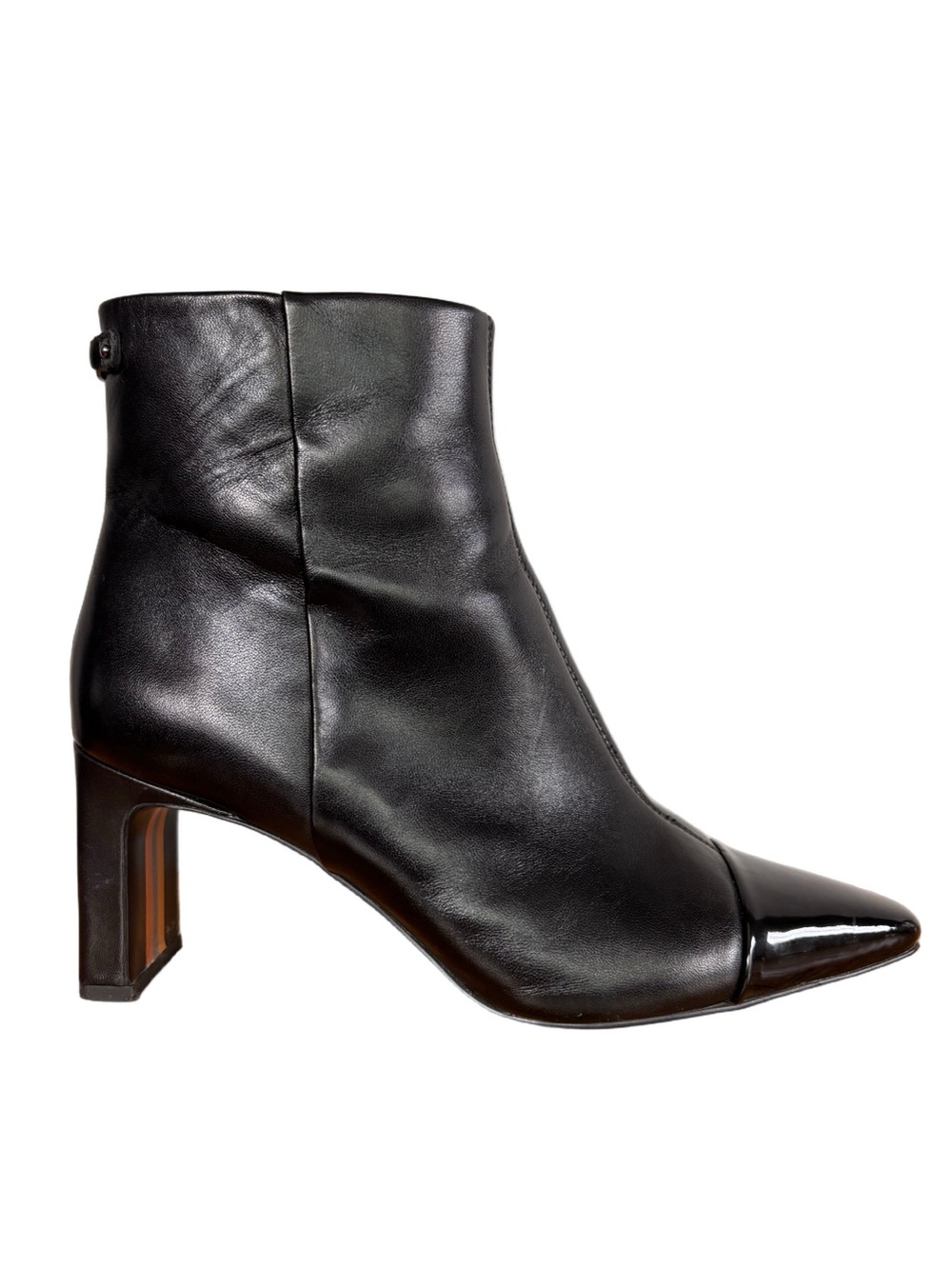 Sam Edelman Saige 2 Black Leather Cap Toe Ankle Boots Size 9.5